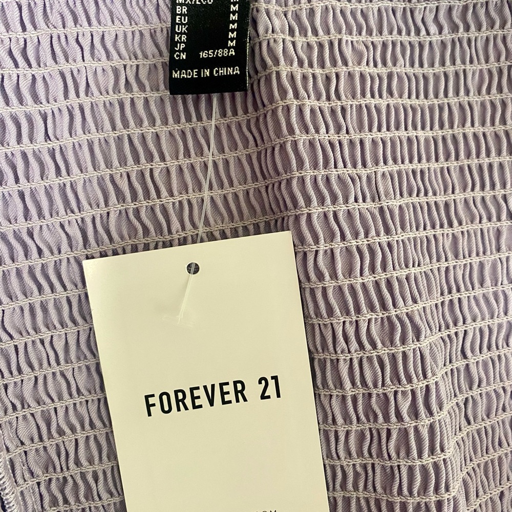 Forever 21 Light Purple Puff Sleeve Crop Top - Picture 6 of 7